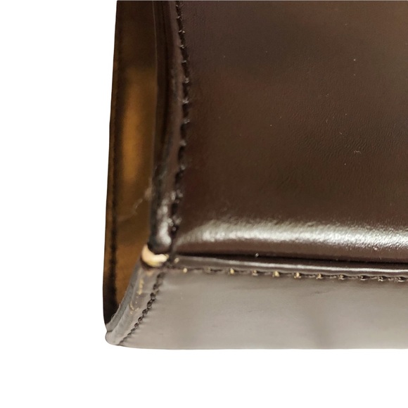 Daniela Moda Chocolate Brown Leather Mod Handbag EUC - Picture 6 of 7
